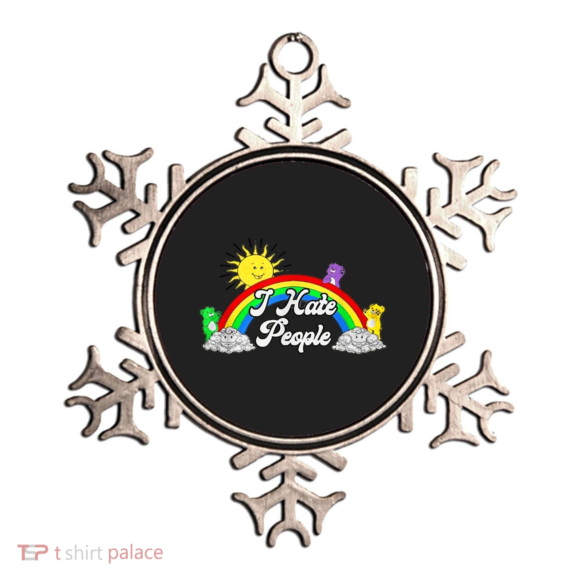 I Hate People Rainbow Printed Graphic Ornament