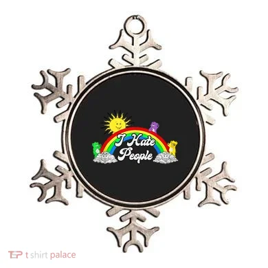 I Hate People Rainbow Printed Graphic Ornament