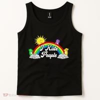 I Hate People Rainbow Printed Graphic Tank Top thumb 2