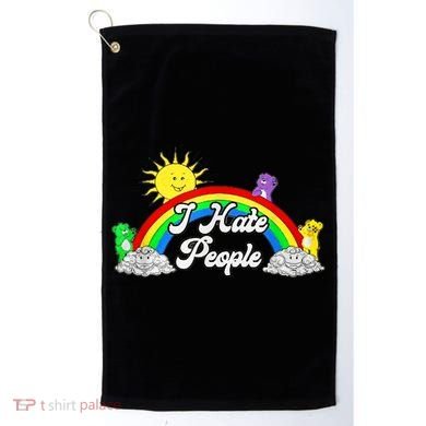 I Hate People Rainbow Printed Graphic Golf Towel