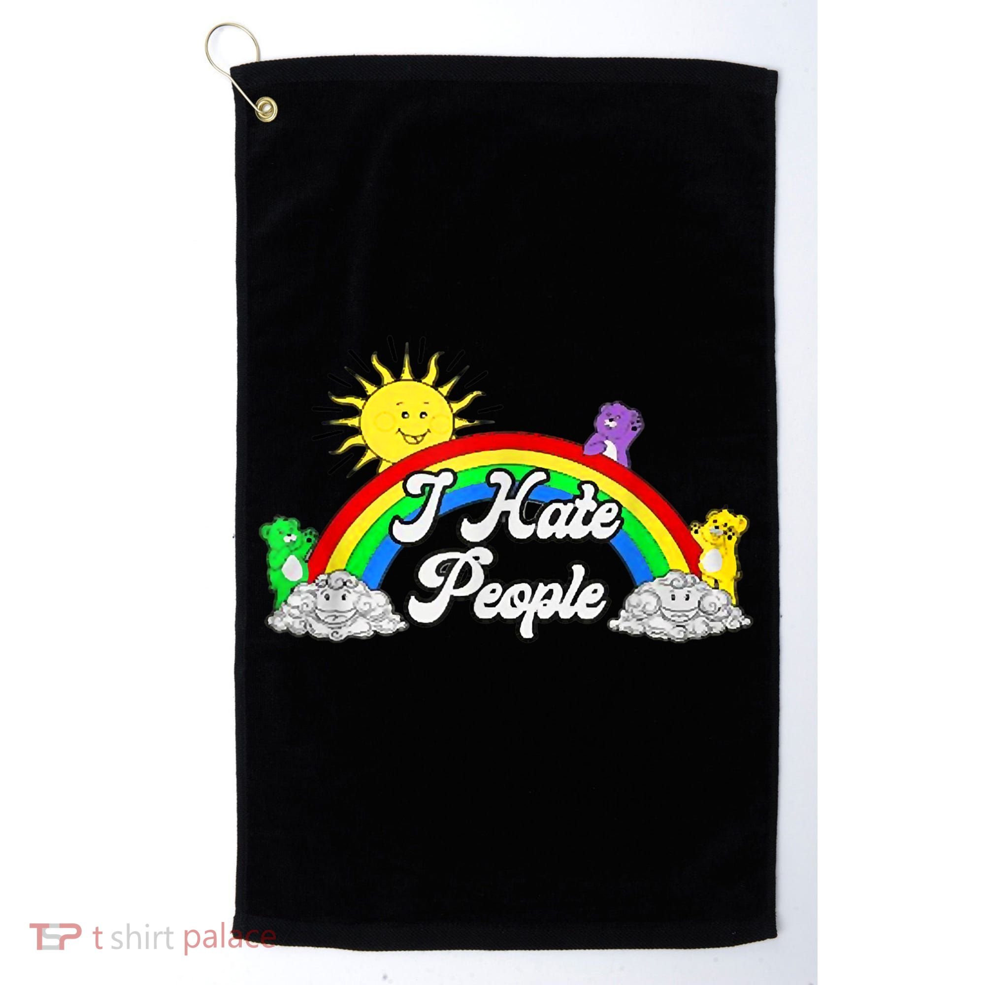 I Hate People Rainbow Printed Graphic Golf Towel