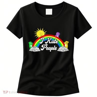 I Hate People Rainbow Printed Graphic Women's T-Shirt