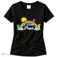 I Hate People Rainbow Printed Graphic Women's T-Shirt thumb 0