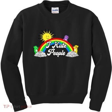 I Hate People Rainbow Printed Graphic Kids Sweatshirt