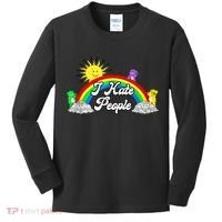 I Hate People Rainbow Printed Graphic Kids Long Sleeve Shirt thumb 0
