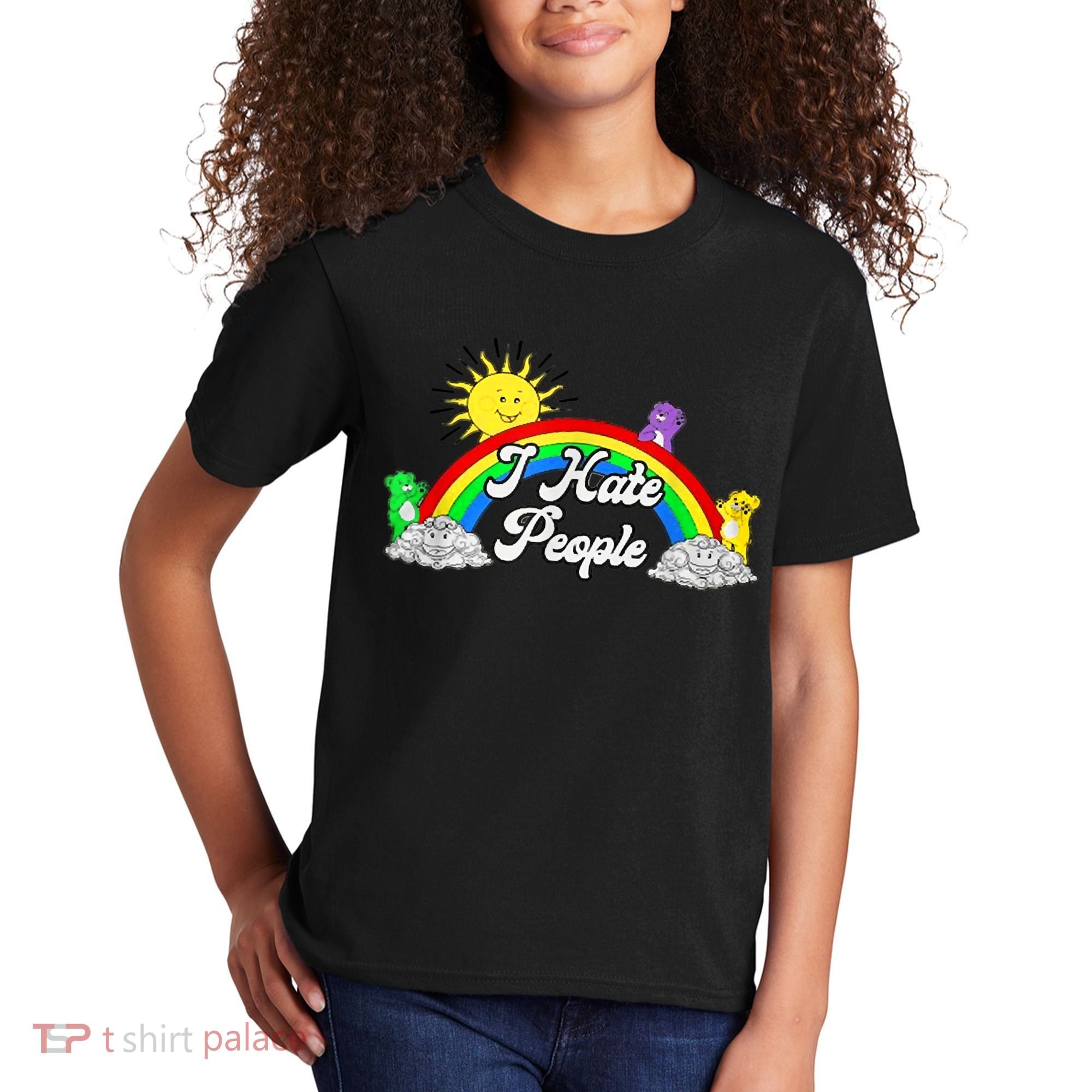 I Hate People Rainbow Printed Graphic Kids T-Shirt