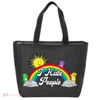 I Hate People Rainbow Printed Graphic Tote Bag thumb 0