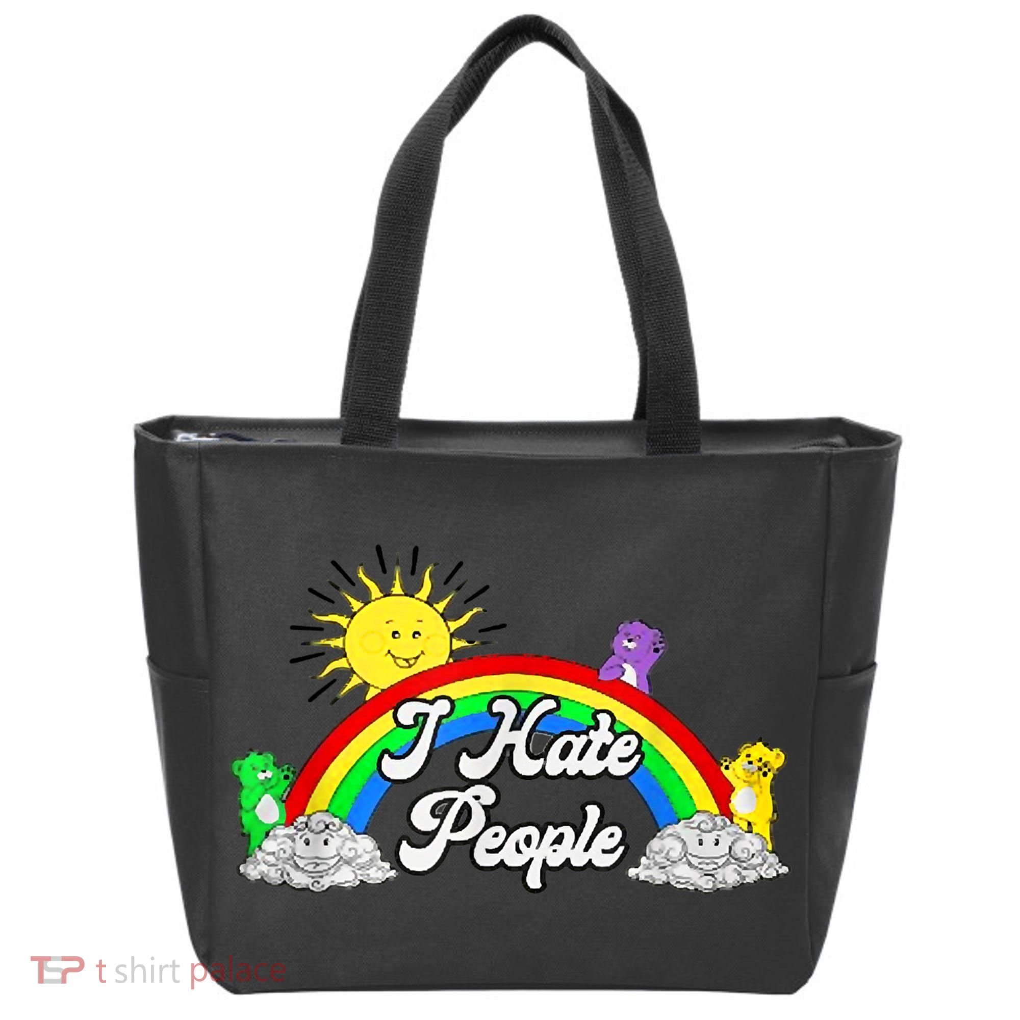 I Hate People Rainbow Printed Graphic Tote Bag
