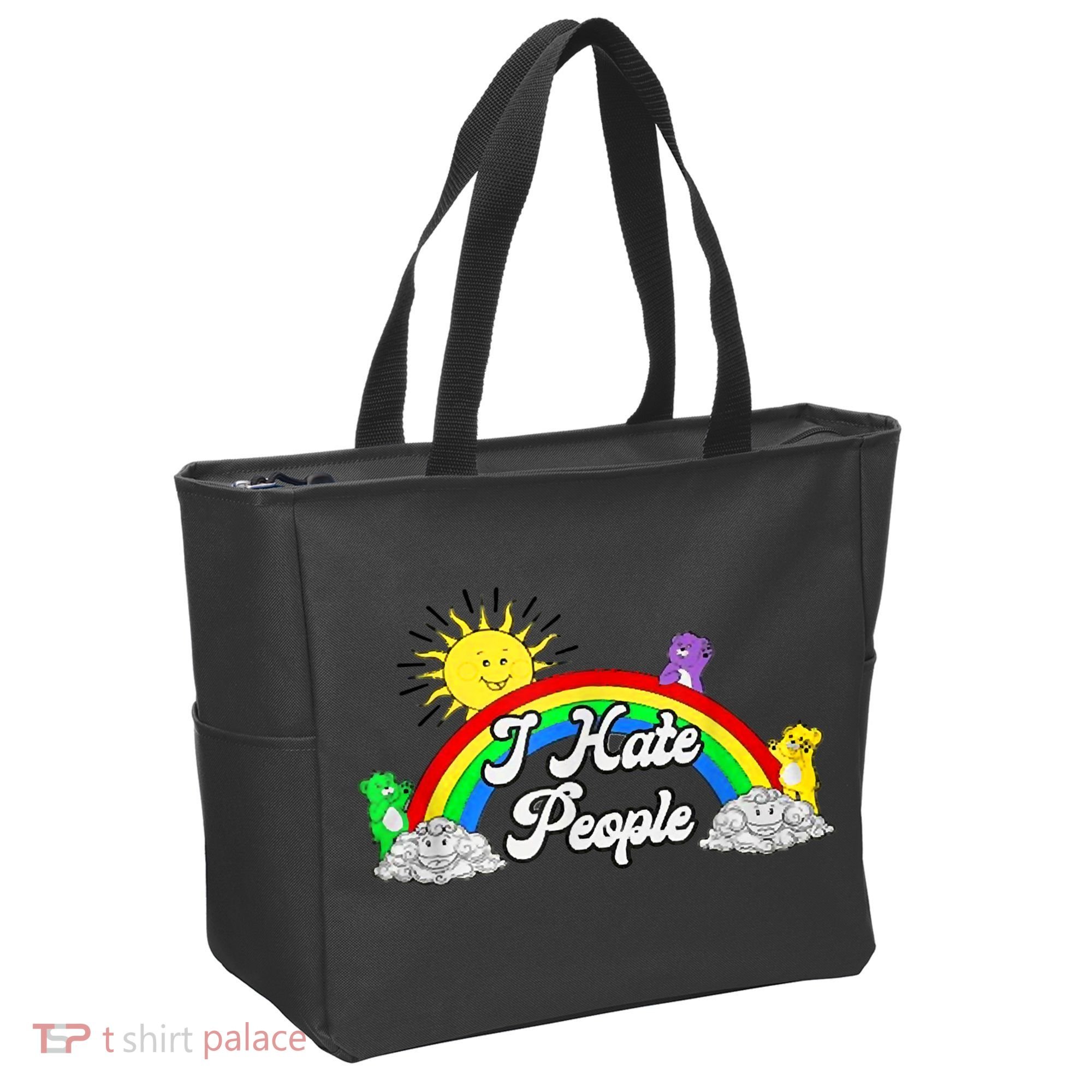 I Hate People Rainbow Printed Graphic Tote Bag