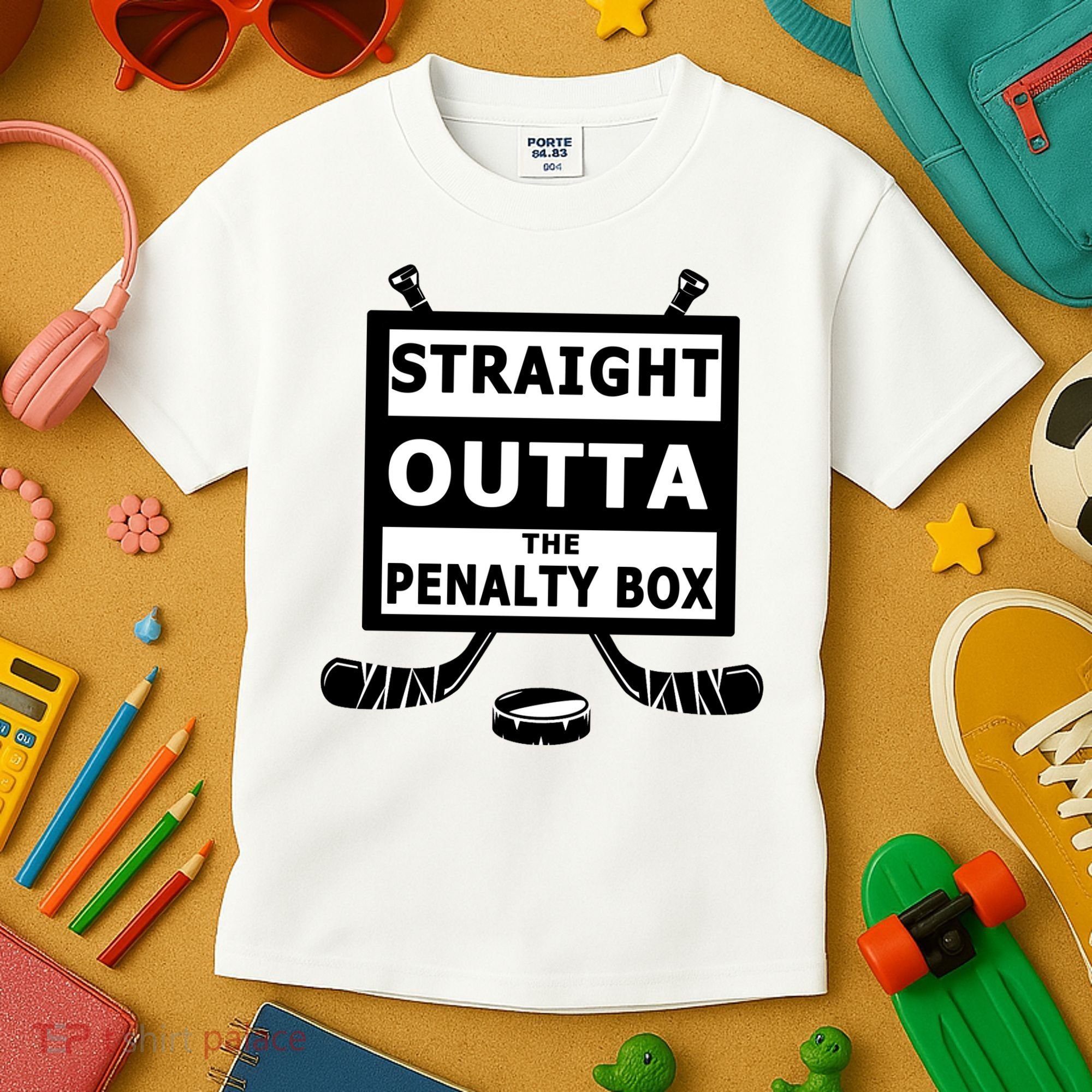 Ice Hockey Player Straight Outta The Penalty Box Kids T-Shirt
