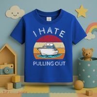 I Hate Pulling Out Retro Boating Boat Captain Gift Toddler T-Shirt thumb 3