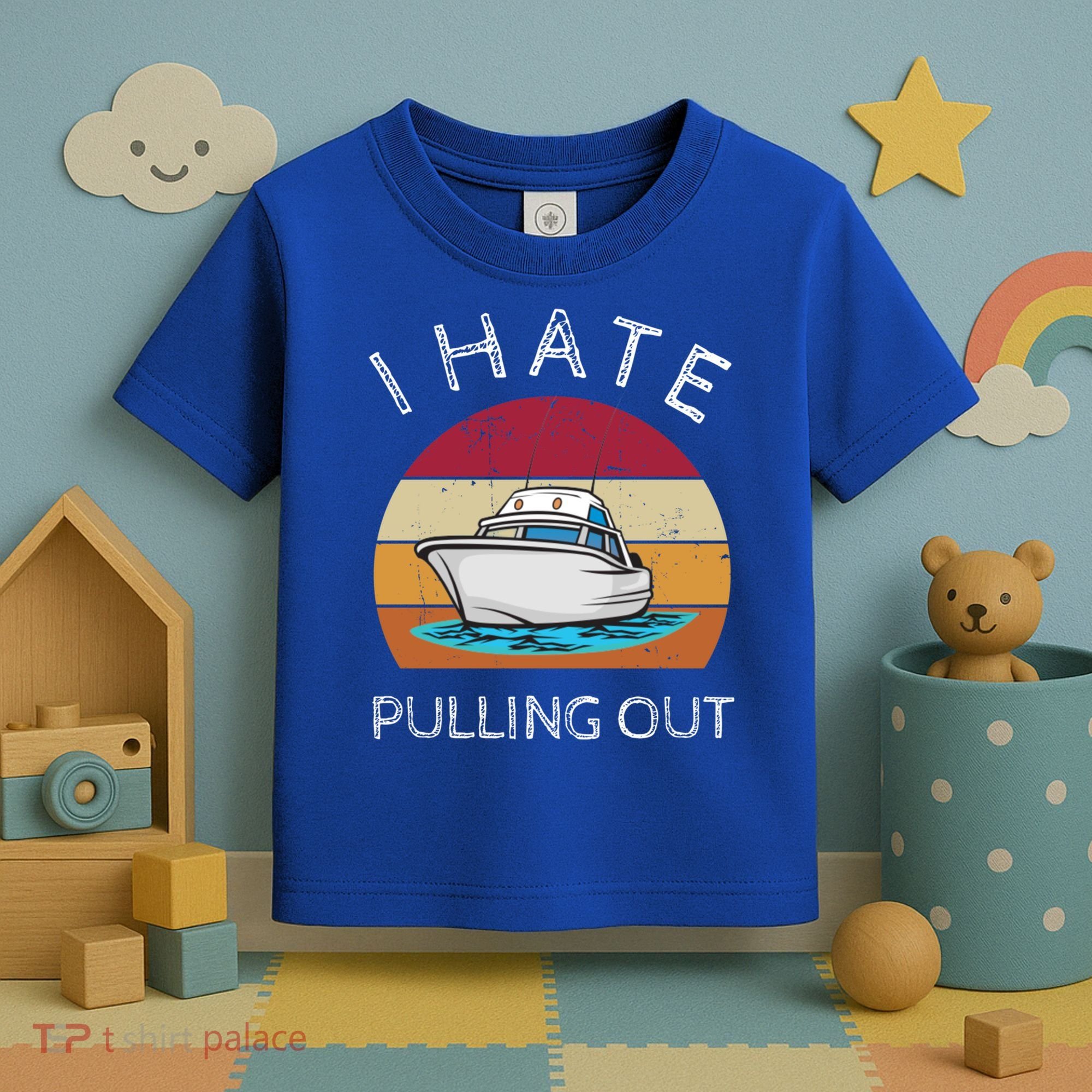 I Hate Pulling Out Retro Boating Boat Captain Gift Toddler T-Shirt