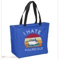 I Hate Pulling Out Retro Boating Boat Captain Gift Tote Bag thumb 2