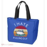 I Hate Pulling Out Retro Boating Boat Captain Gift Tote Bag thumb 3