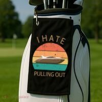 I Hate Pulling Out Retro Boating Boat Captain Gift Golf Towel thumb 2