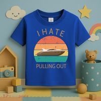 I Hate Pulling Out Retro Boating Boat Captain Gift Toddler T-Shirt thumb 3