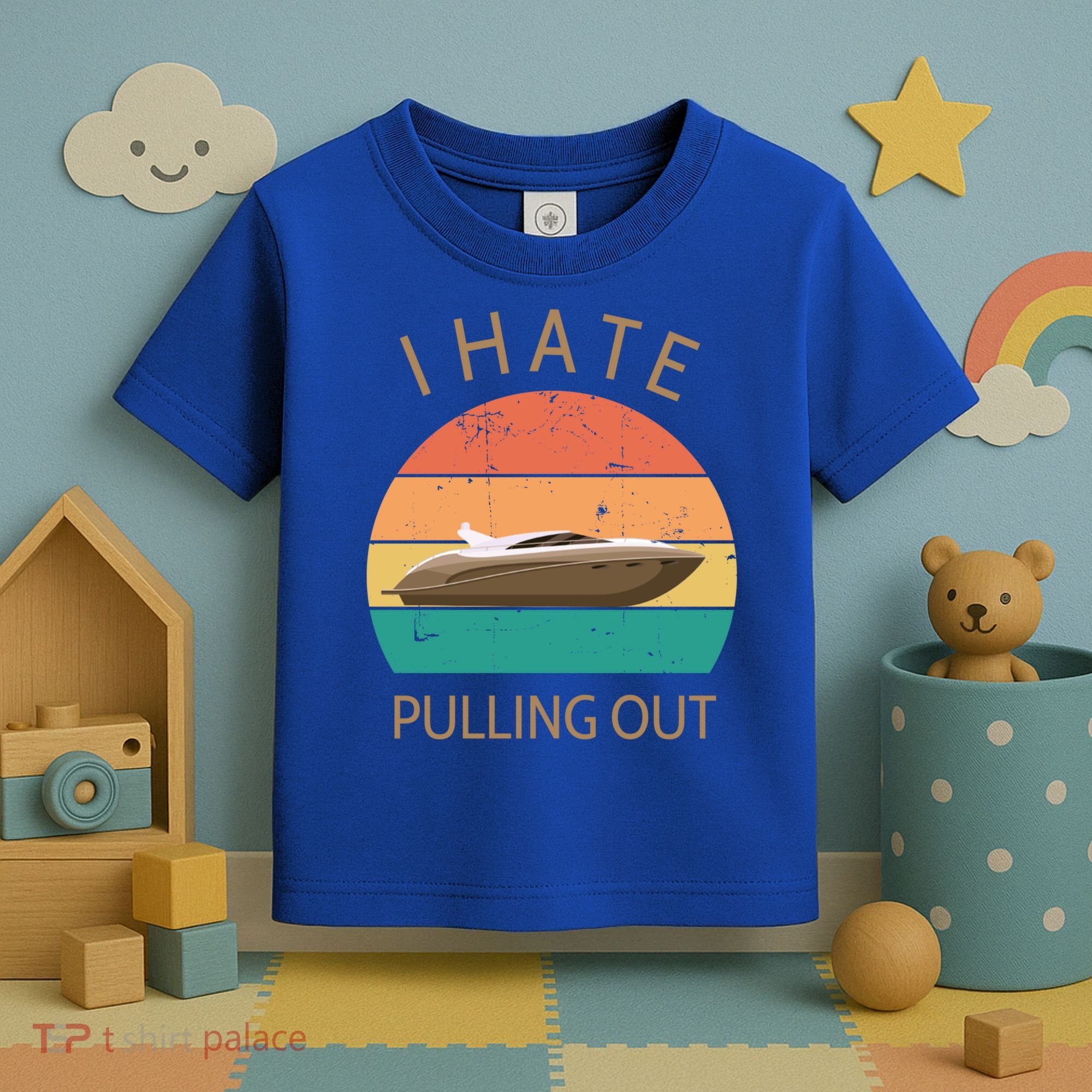 I Hate Pulling Out Retro Boating Boat Captain Gift Toddler T-Shirt