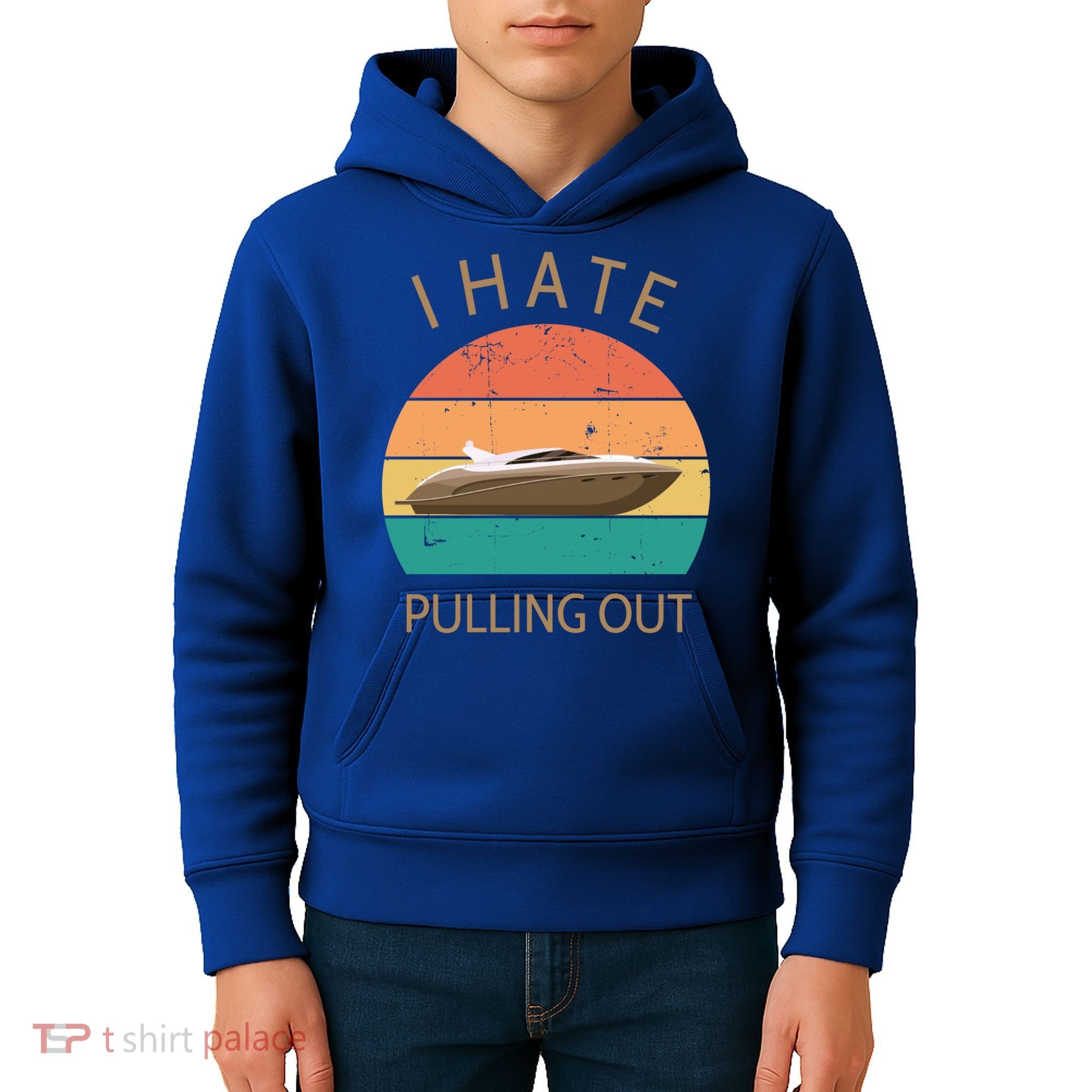 I Hate Pulling Out Retro Boating Boat Captain Gift Kids Hoodie