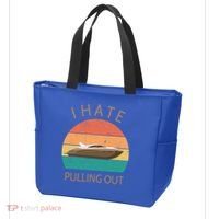 I Hate Pulling Out Retro Boating Boat Captain Gift Tote Bag thumb 3