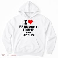 I Heart President Trump And Love Jesus Hoodie thumb 0