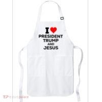 I Heart President Trump And Love Jesus Apron thumb 0
