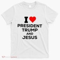 I Heart President Trump And Love Jesus T-Shirt thumb 0