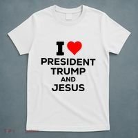 I Heart President Trump And Love Jesus T-Shirt thumb 5