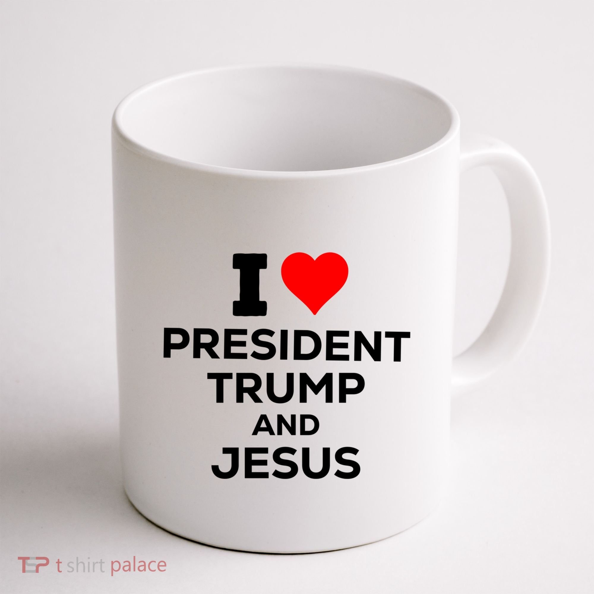 I Heart President Trump And Love Jesus Coffee Mug
