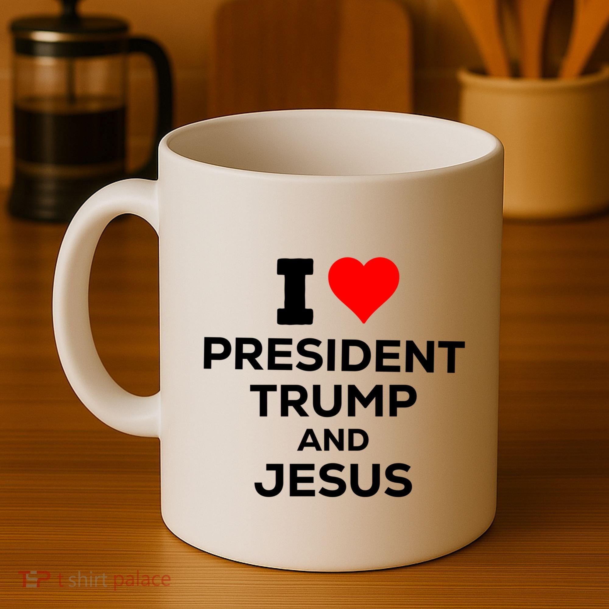 I Heart President Trump And Love Jesus Coffee Mug