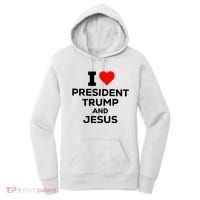 I Heart President Trump And Love Jesus Women's Hoodie thumb 0
