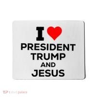 I Heart President Trump And Love Jesus Mousepad thumb 0