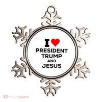 I Heart President Trump And Love Jesus Ornament thumb 0