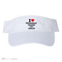 I Heart President Trump And Love Jesus Visor thumb 0