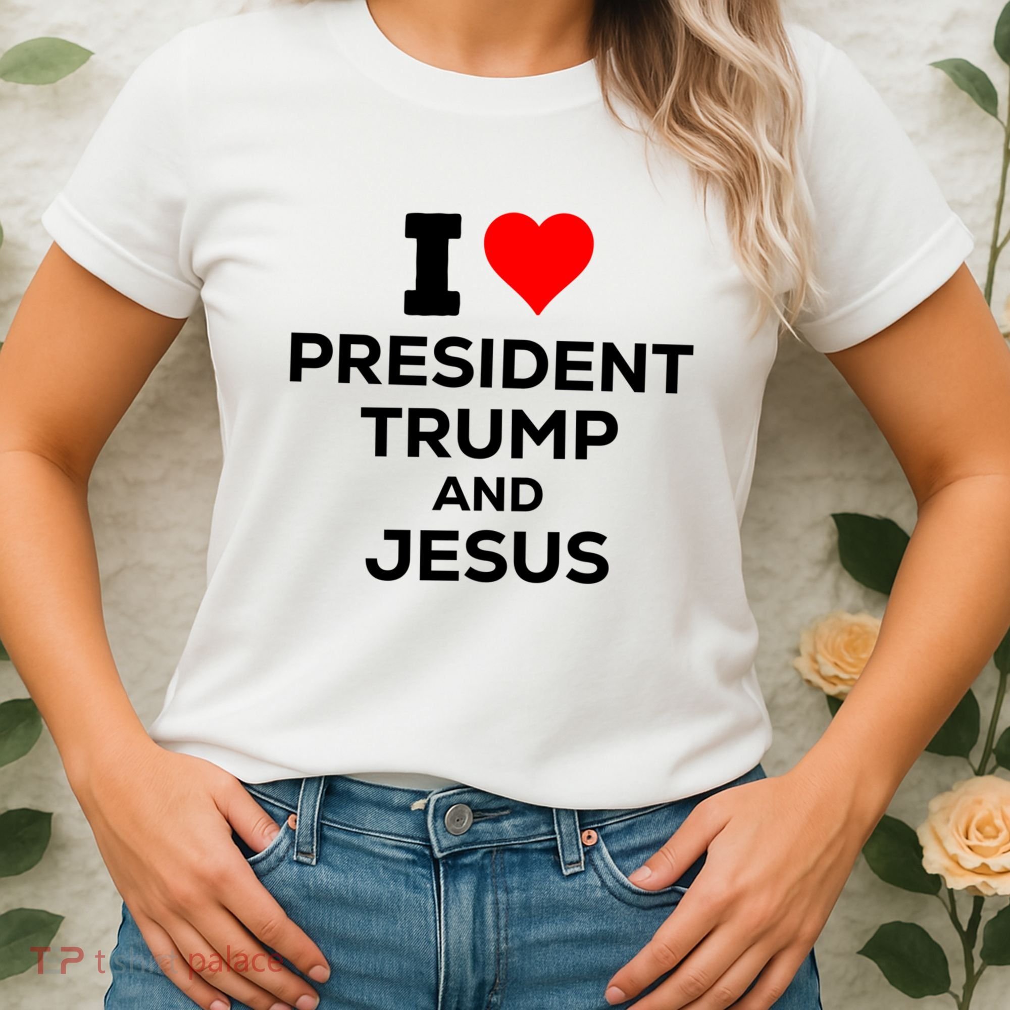 I Heart President Trump And Love Jesus Women's T-Shirt