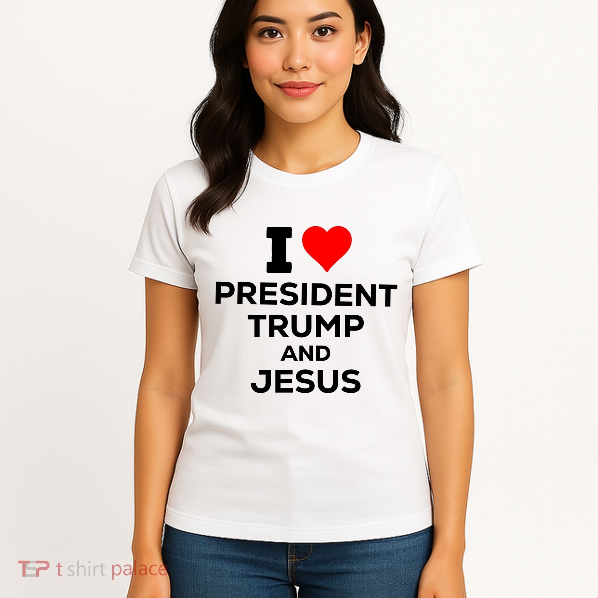 I Heart President Trump And Love Jesus Women's T-Shirt