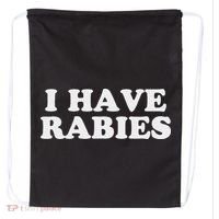 I Have Rabies Drawstring Bag thumb 0