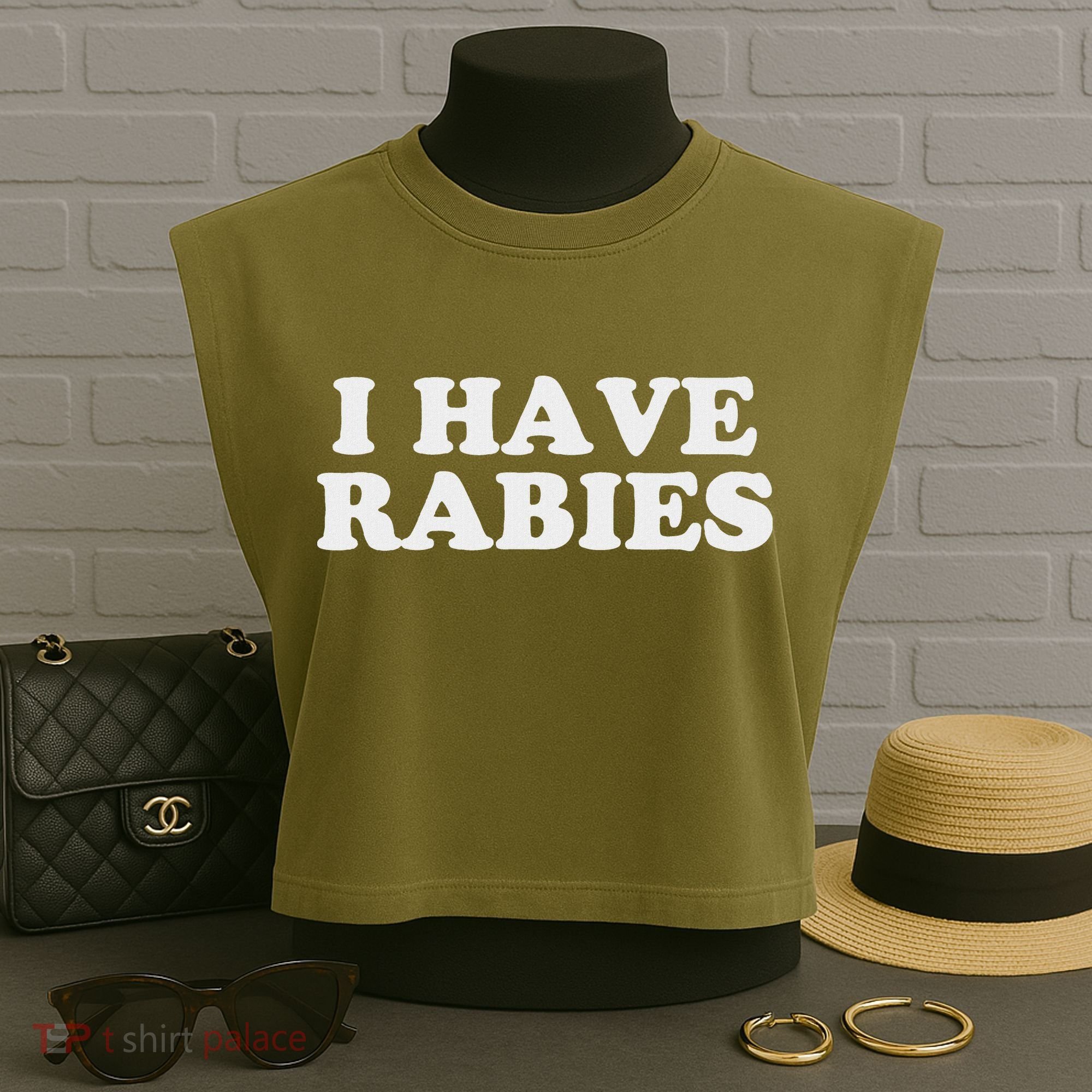 I Have Rabies Garment-Dyed Women's Muscle Tee