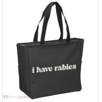 I Have Rabies Funny Unhinged Meme Gift Tote Bag thumb 2