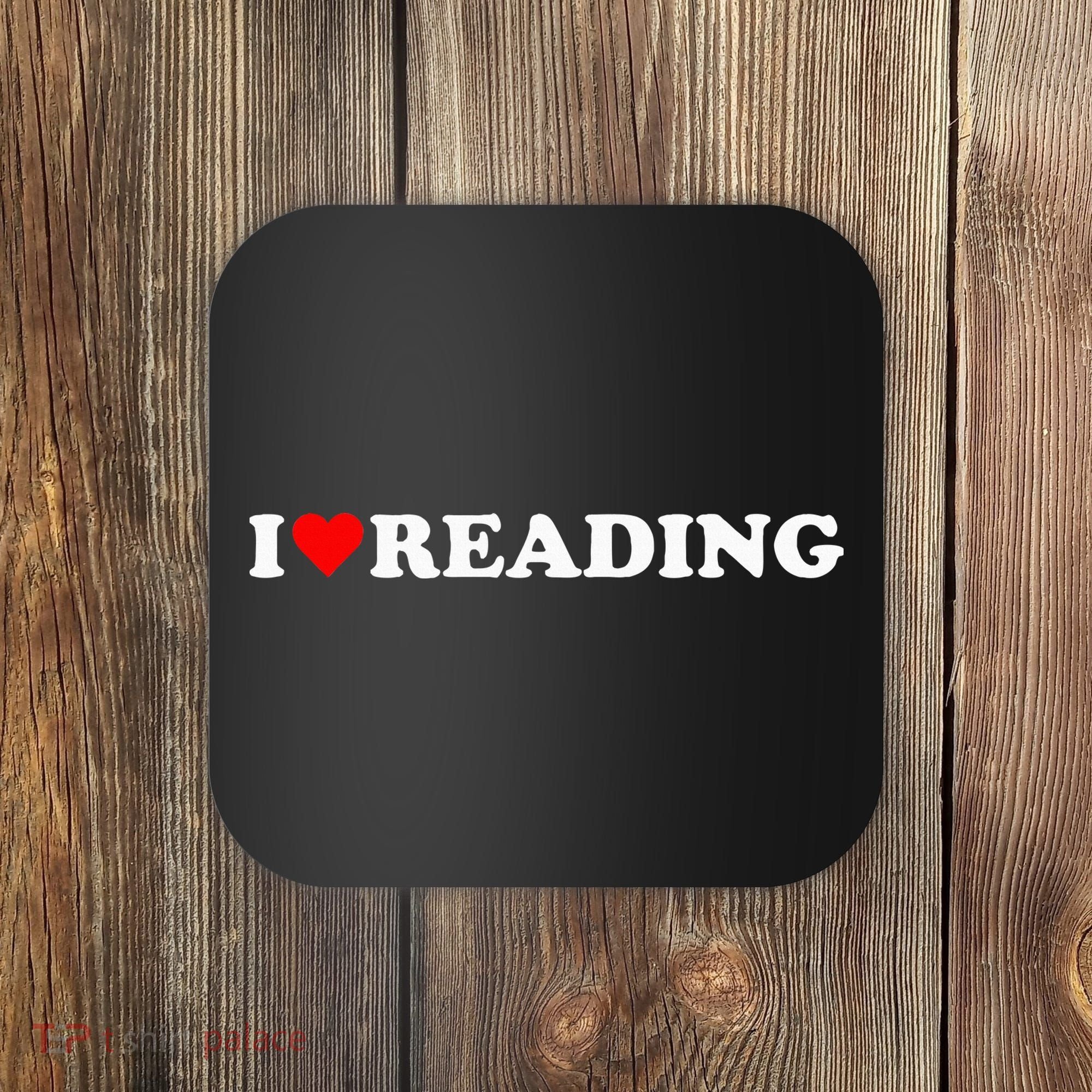 I Heart Reading I Love Reading Cute Red Heart Books Lover Coaster