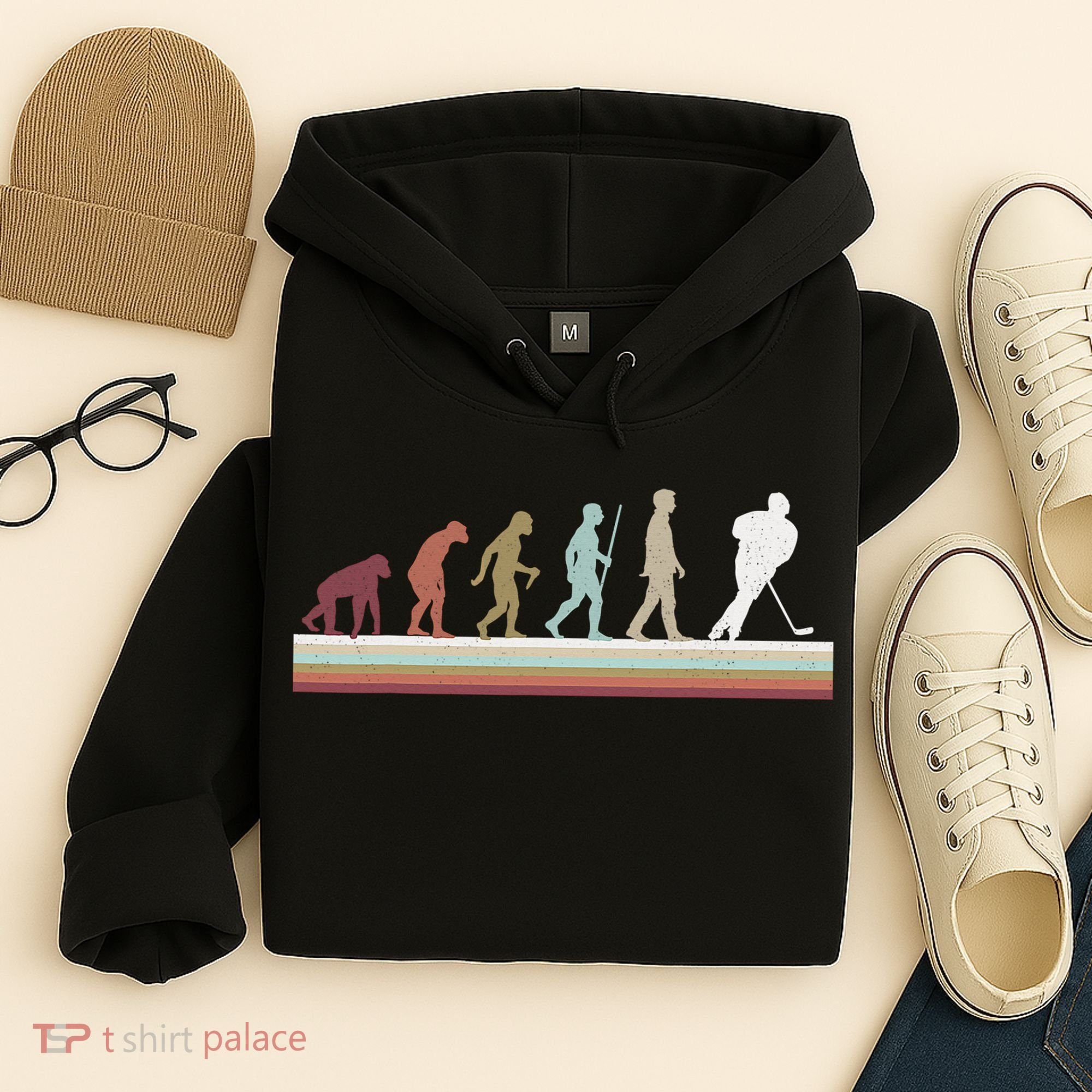 Ice Hockey Retro Evolution For Hockey Player Hoodie
