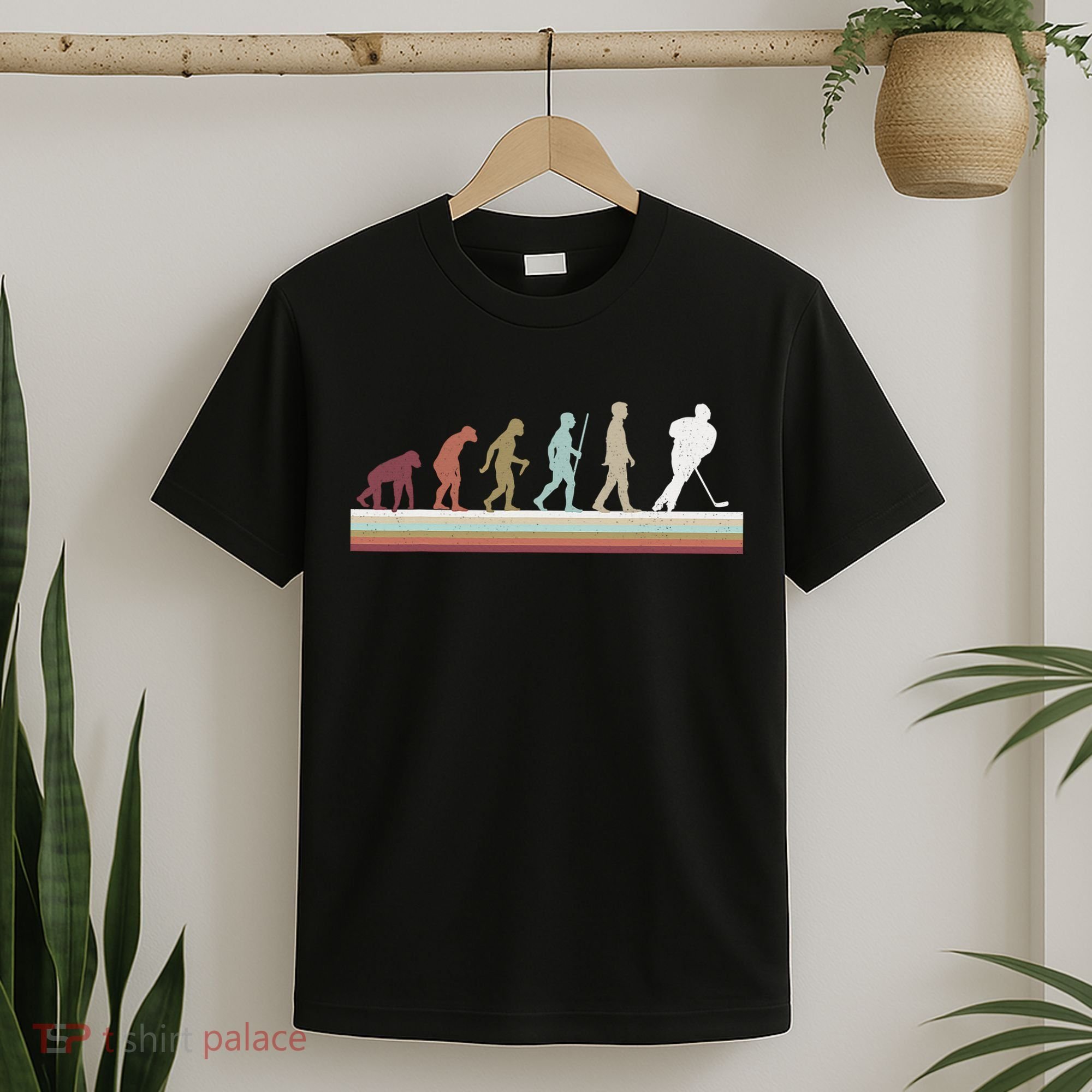 Ice Hockey Retro Evolution For Hockey Player T-Shirt