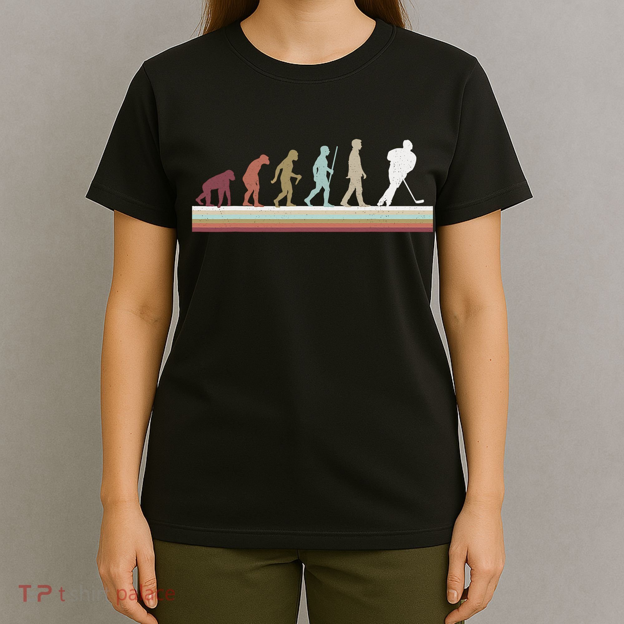 Ice Hockey Retro Evolution For Hockey Player T-Shirt