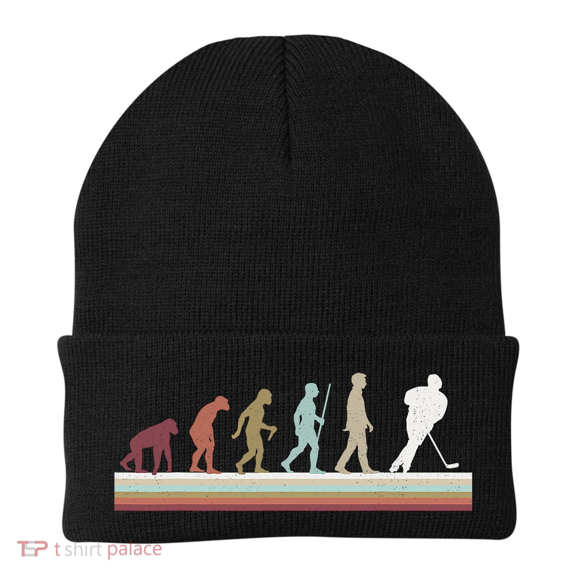 Ice Hockey Retro Evolution For Hockey Player Beanie