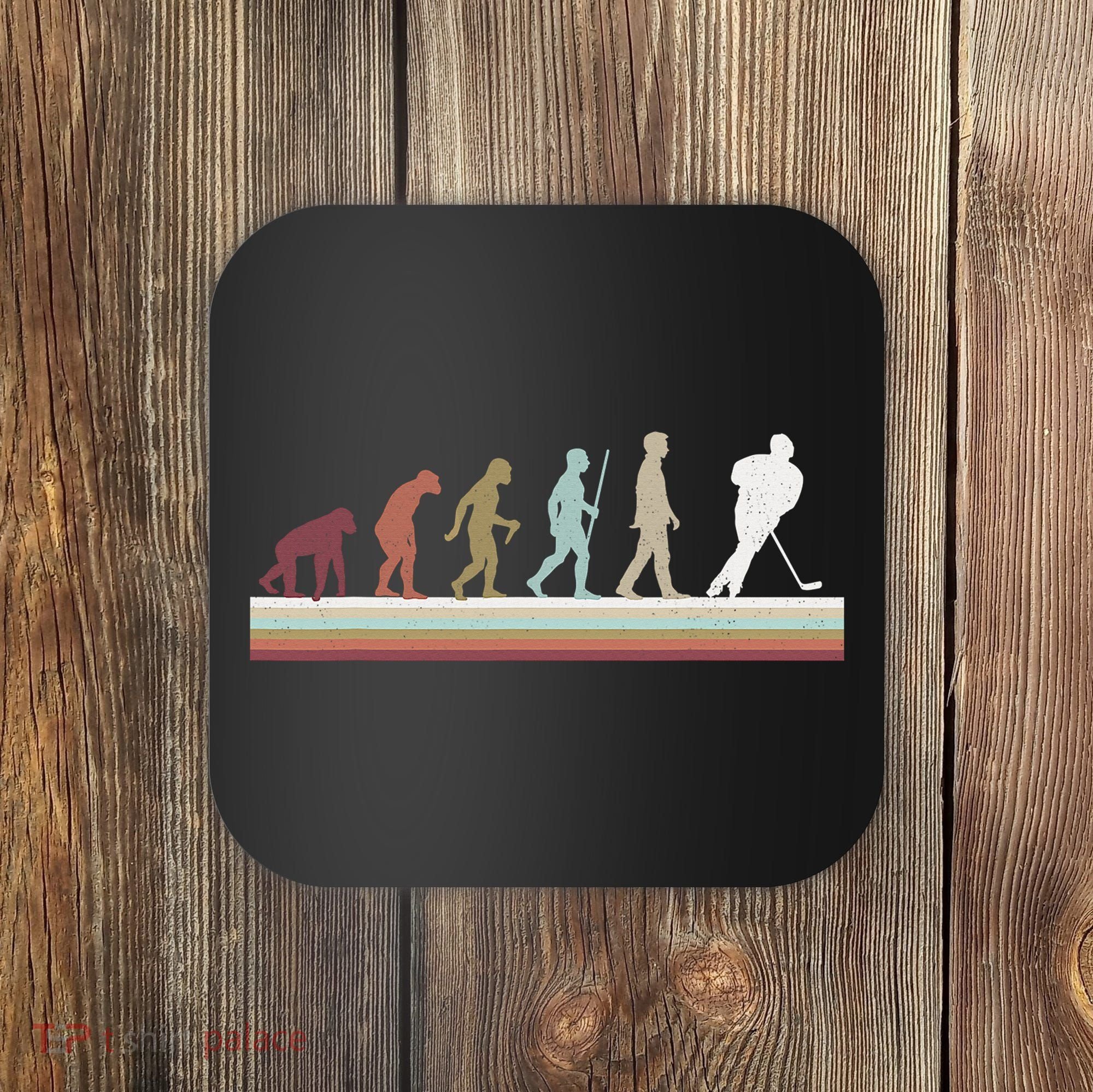 Ice Hockey Retro Evolution For Hockey Player Coaster