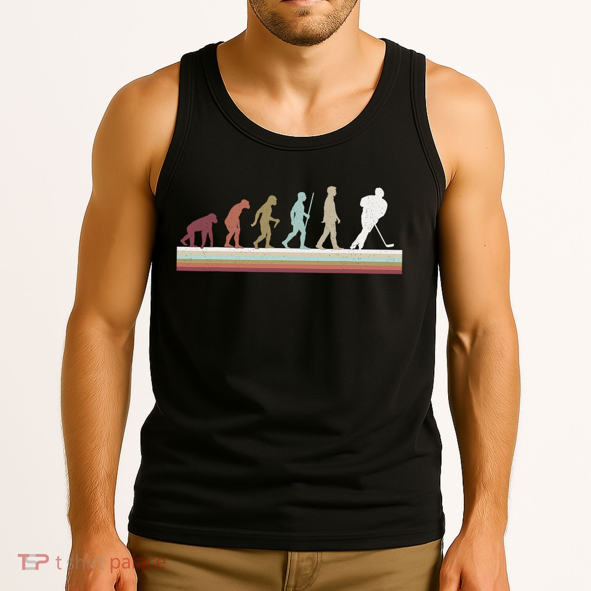 Ice Hockey Retro Evolution For Hockey Player Tank Top