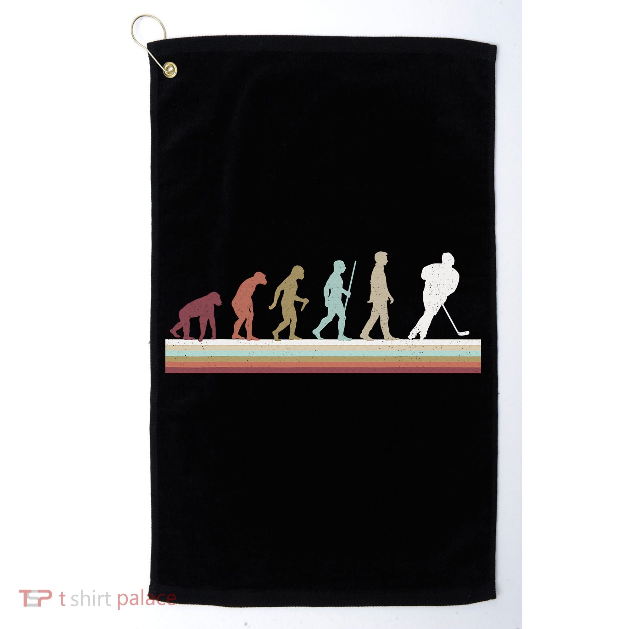 Ice Hockey Retro Evolution For Hockey Player Golf Towel