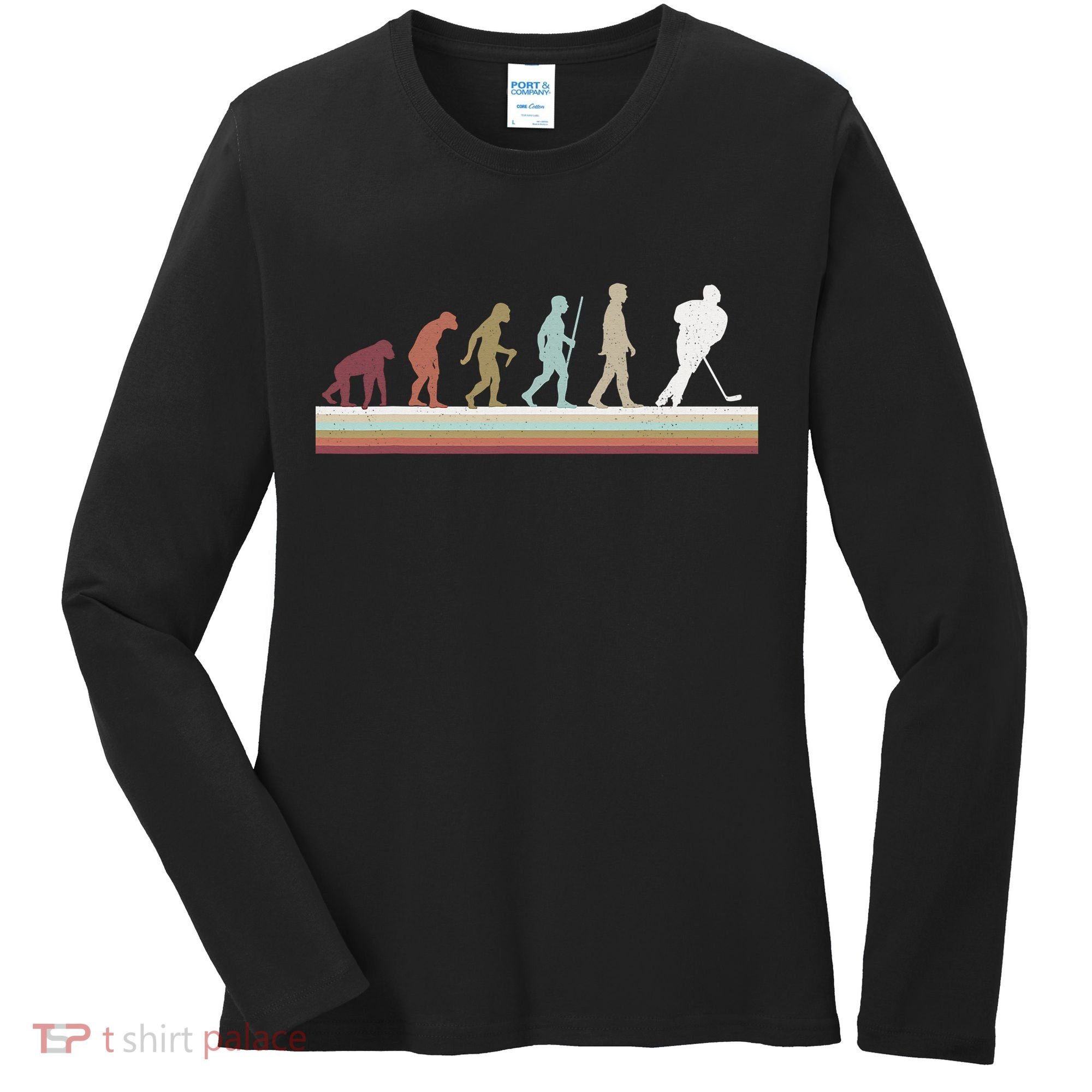 Ice Hockey Retro Evolution For Hockey Player Women's Long Sleeve Shirt