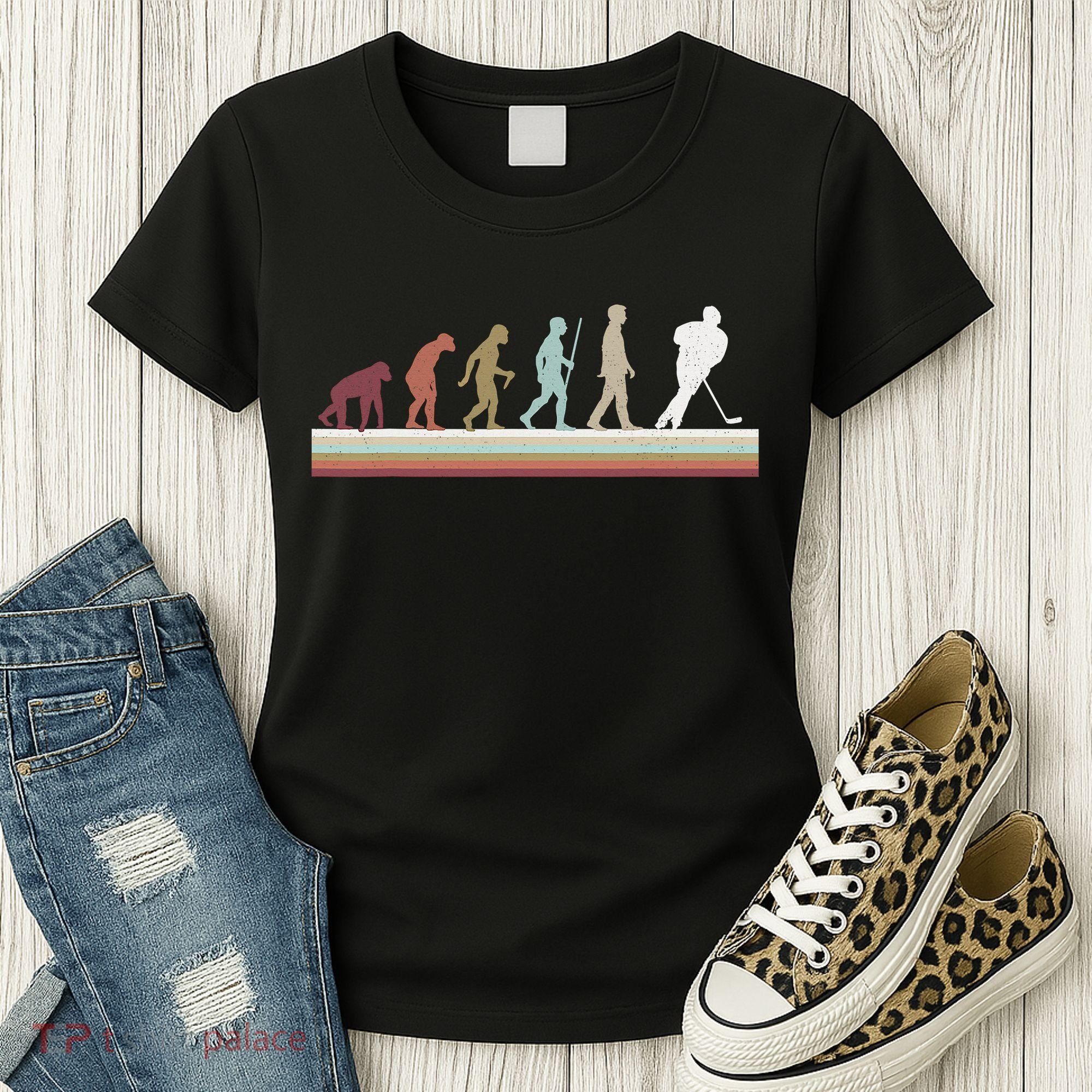 Ice Hockey Retro Evolution For Hockey Player Women's T-Shirt