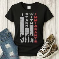 Immigrants Human Rights And I Stand With Immigrants Women's T-Shirt thumb 3