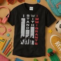 Immigrants Human Rights And I Stand With Immigrants Kids T-Shirt thumb 3
